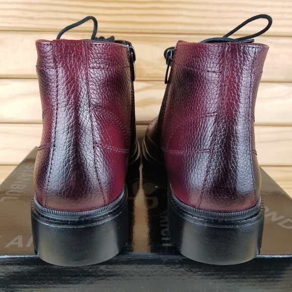 Men\'s 100% Genuine Leather Ankle Dress Boots 7 US Burgundy Paul Branco Side Zip main image 10